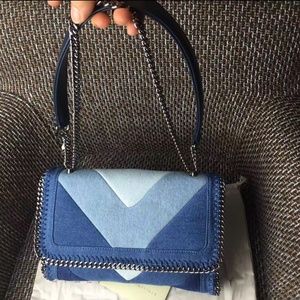 Denim falabella cross bag